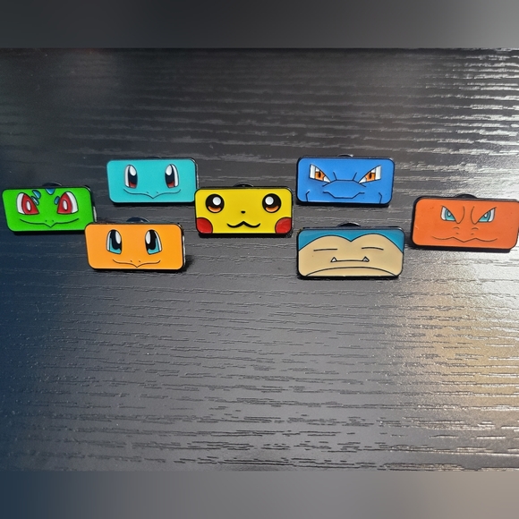 Set of 7 Pokemon Face Pins - Picture 10 of 12